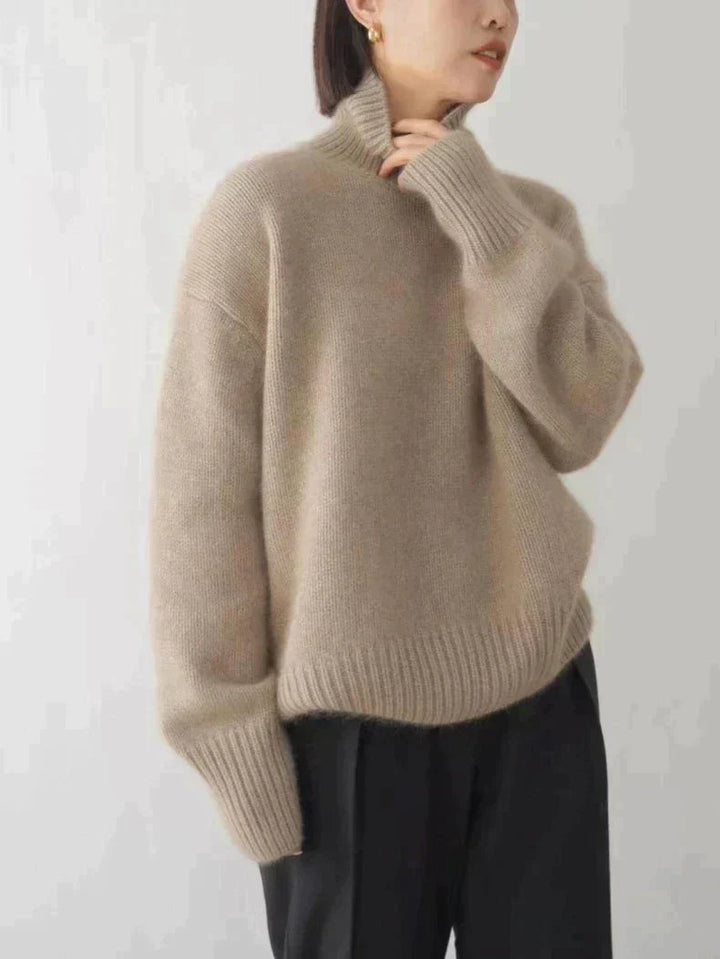 Avery Comfy Soft Turtleneck Sweater — side view