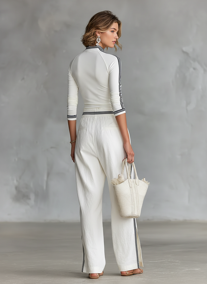 White Sporty Two-Piece Set — side view