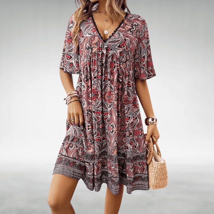 Mayamo Boho Swing Dress — back view