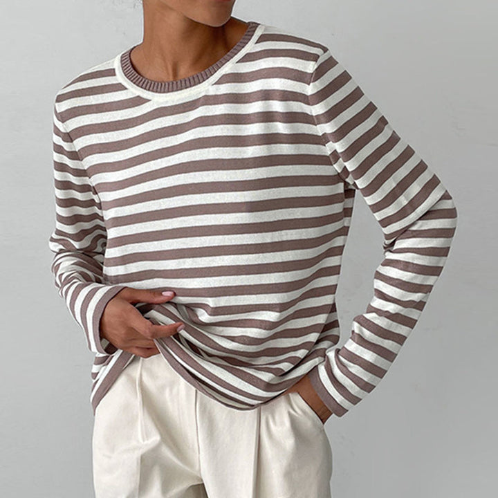 Grace Elegant Striped Shirt — front view