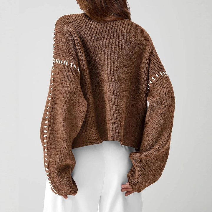 Nia | Women's Cropped Mock Neck Ribbed Sweater