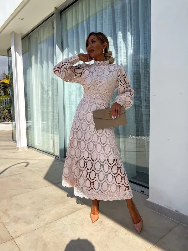 Georgia - Elegant French Lace Dress — lifestyle shot