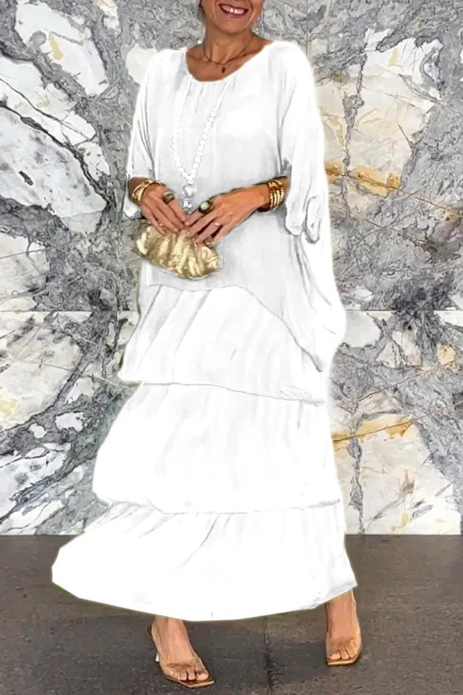 Judith White Chiffon Dress — front view