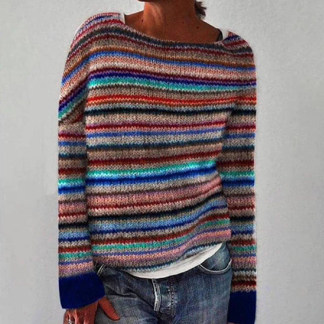 Amelia Cozy Retro Sweater — close-up view