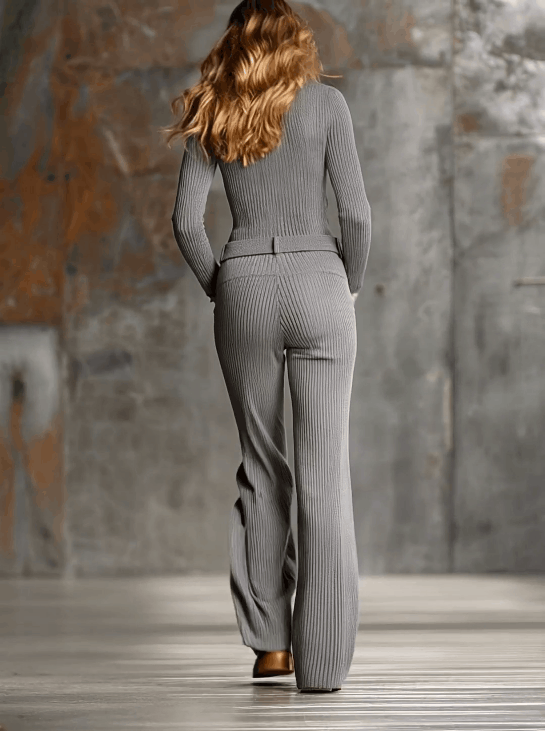 Ilona retro knit co-ord women – model wearing