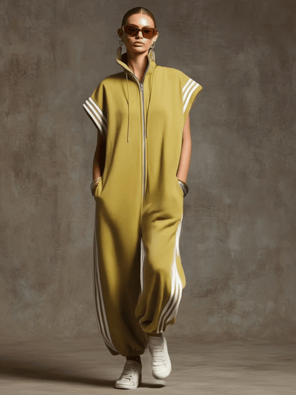 Women's casual sporty one-piece jumpsuit – side view