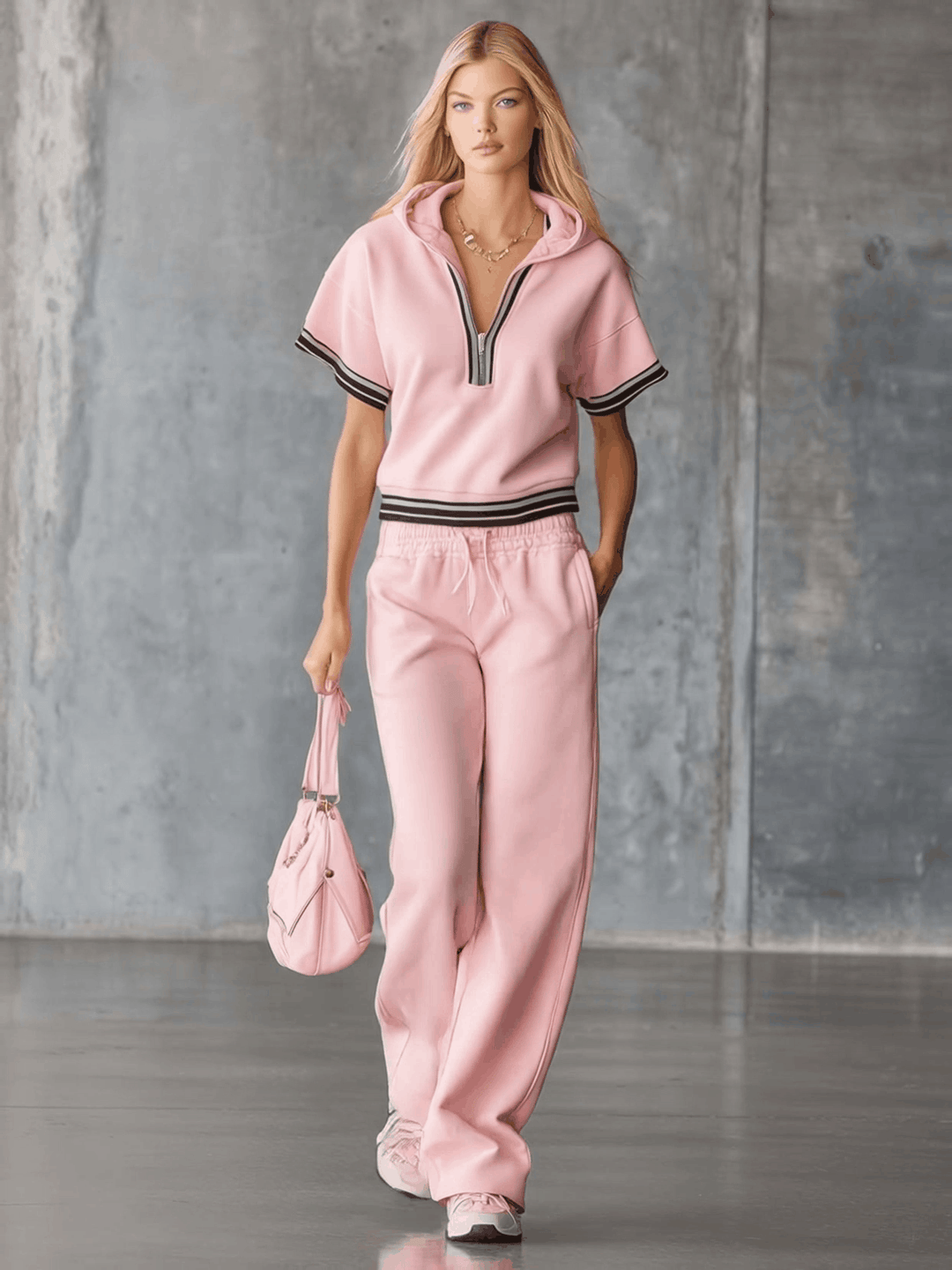Sports outfit with hood women's matching tracksuit