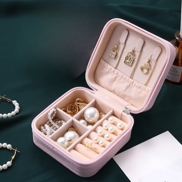 Premium Leather Jewelry Storage Box - With Multiple Compartments