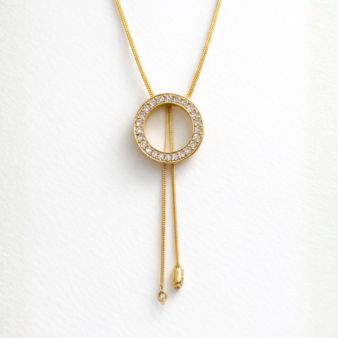 Vintage Gold Adjustable Circle Necklace