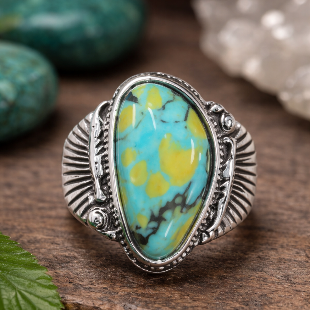 Vintage Inlaid Turqouise Ring