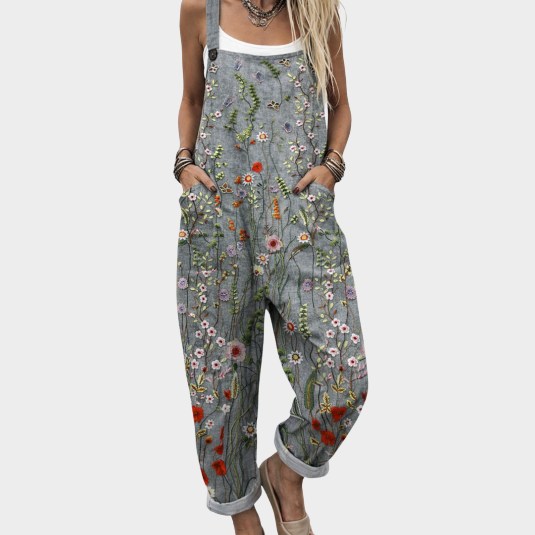 Relaxed Dungaree Jumpsuit — styled shot