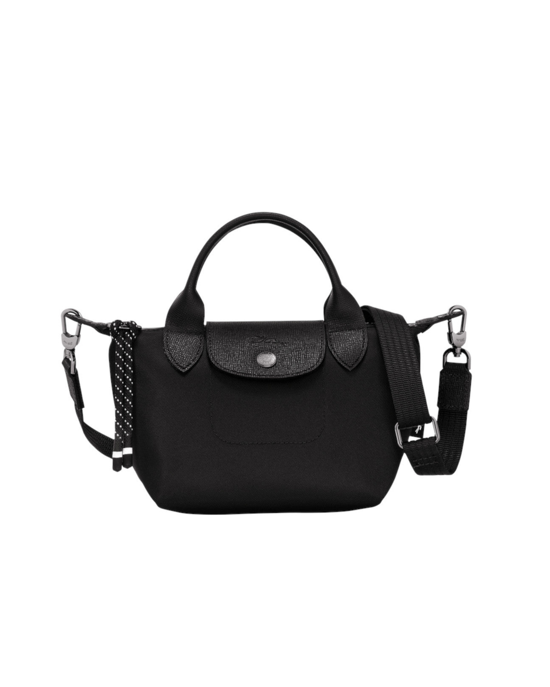 Longchamp Le Pliage Energy XS Crossbody Handbag Black angle detail