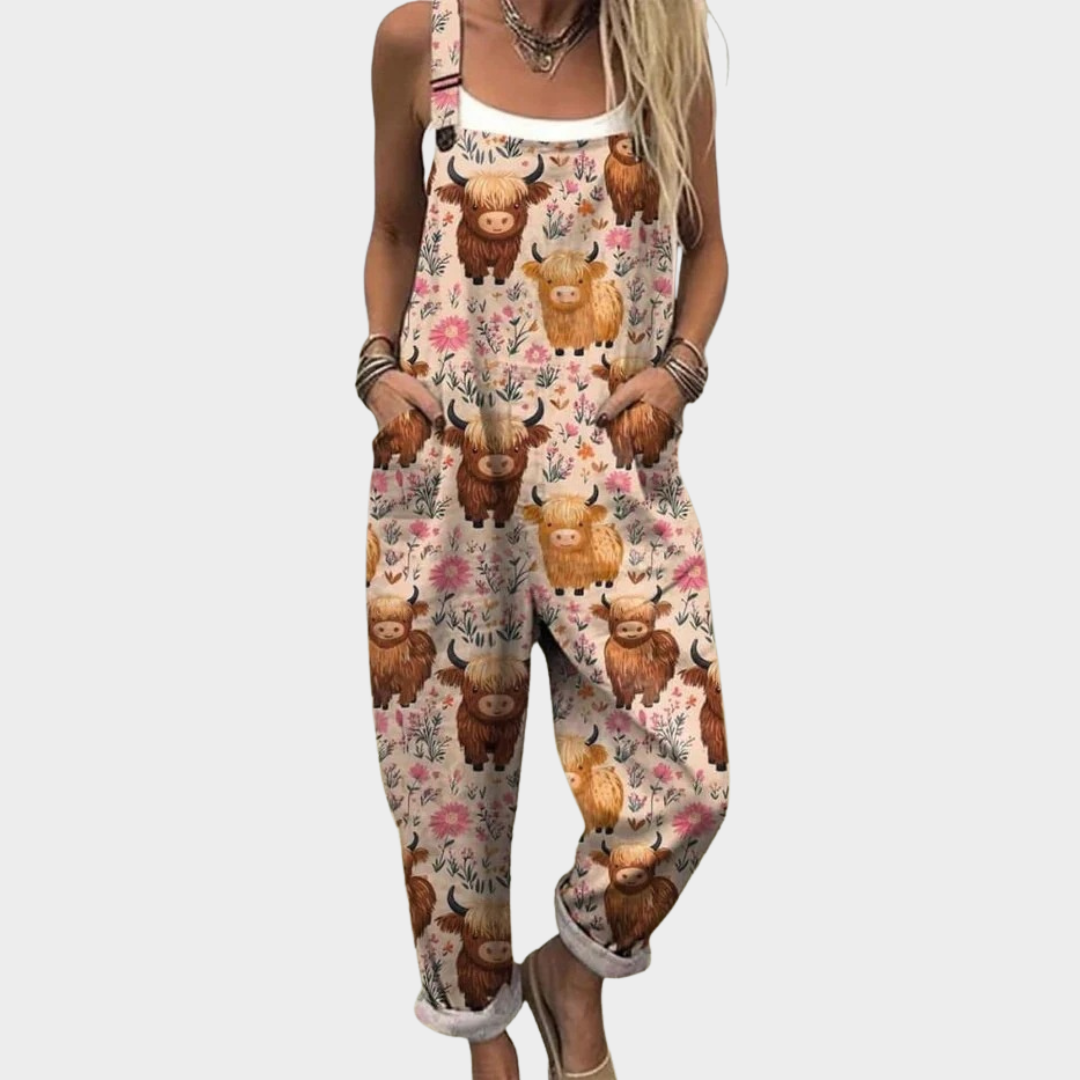 Relaxed Dungaree Jumpsuit — styled shot