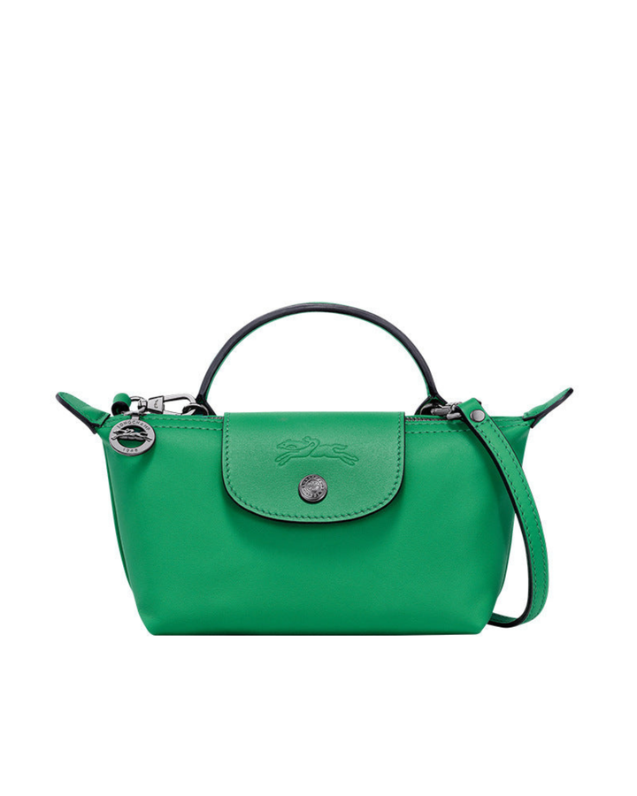 Longchamp Mini Leather Bag Green — front view