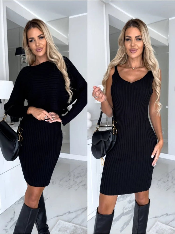 Scarlett -Stylish Two-piece Set (Dress and Sweater) Sweater — front view