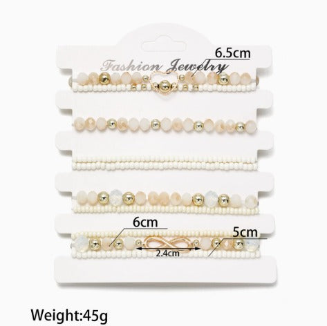 Set stacked and worn on a model's wrist
