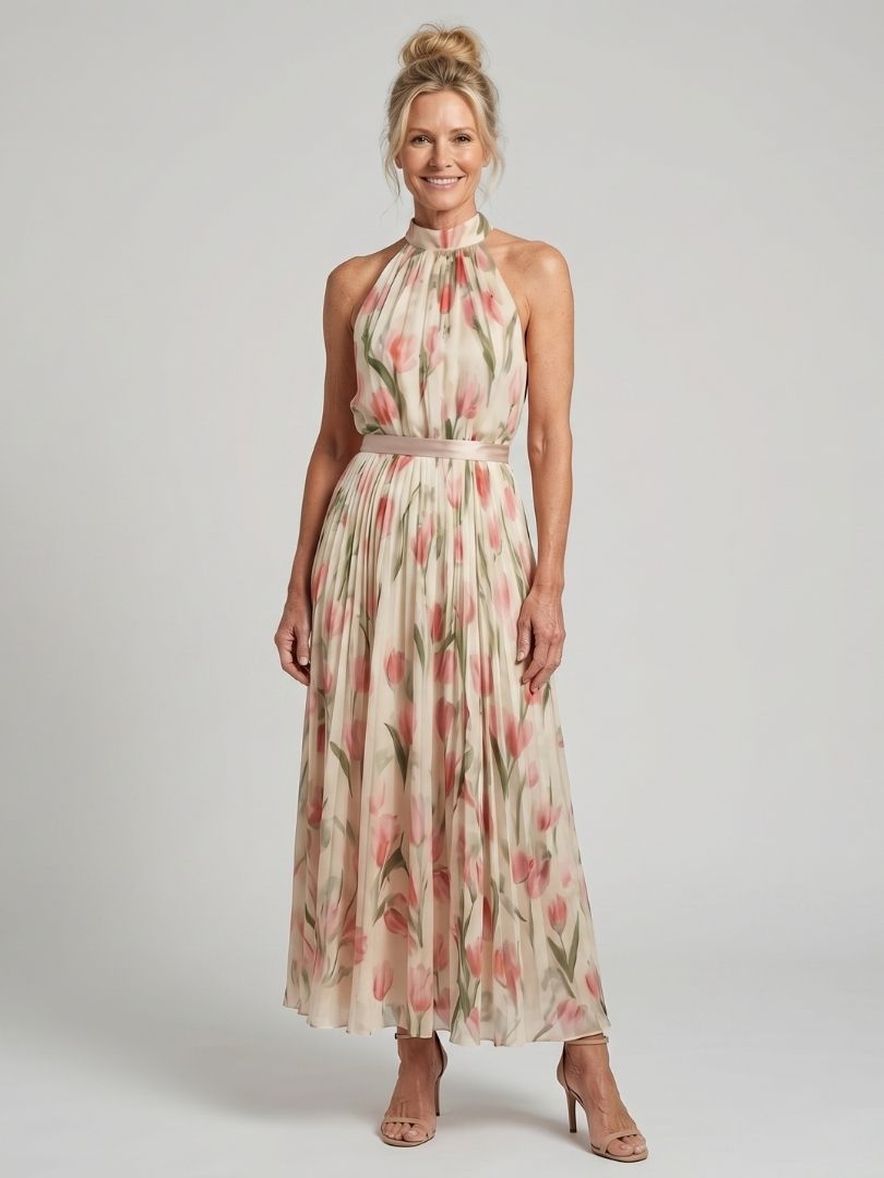 Aurelle Midi Dress — front view