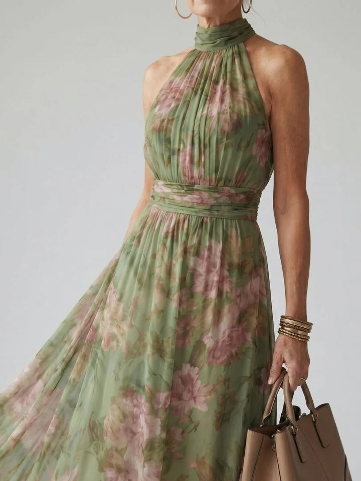 Aria Botanical Elegance Dress Red — side view