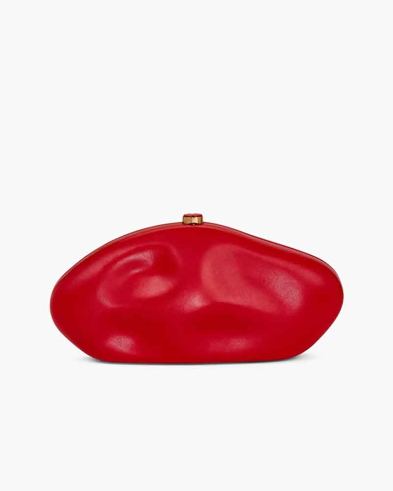 Glamorous Evening Sculptural Metallic Clutch Bag