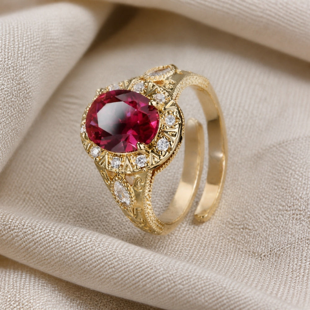 Ring worn on a model's hand