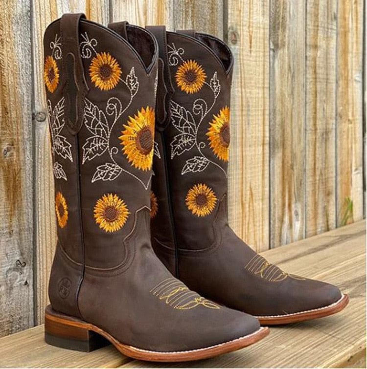 Danielle - Sunflower Ankle Boots