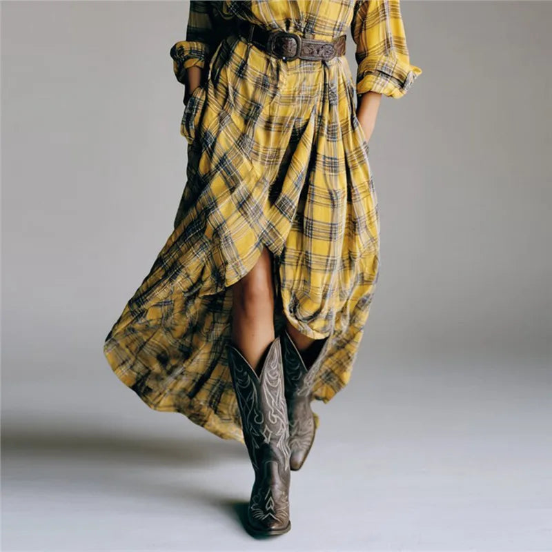 Grace shirt dress with belt – side view silhouette women's fashion