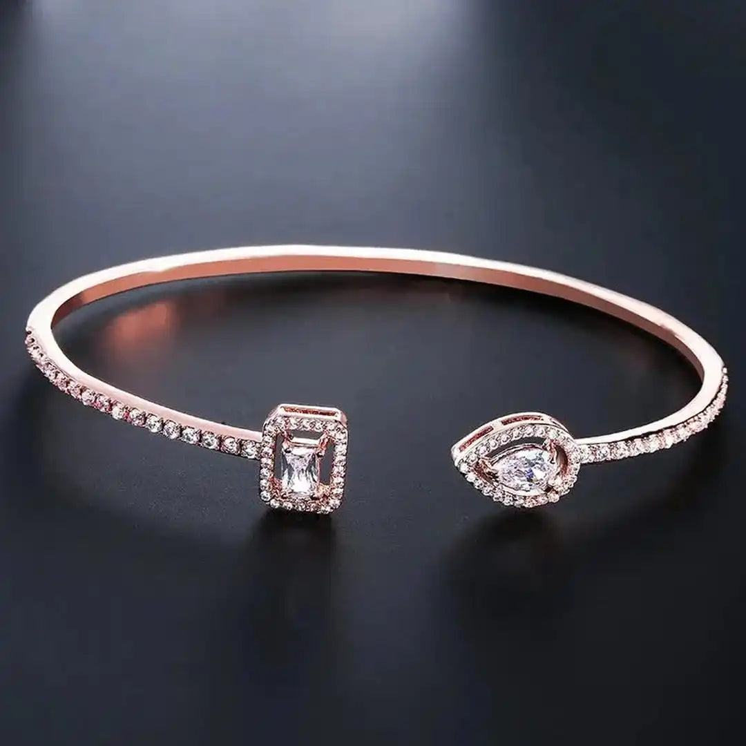 Top-down view of the bracelet on a flat surface