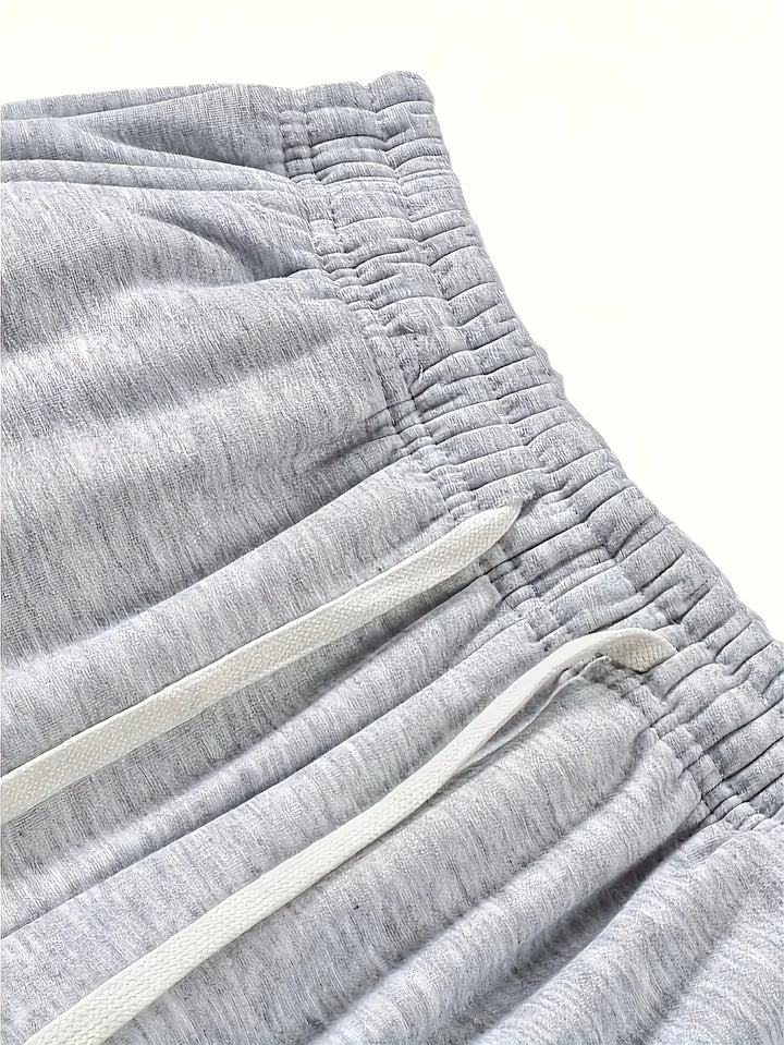 pants elastic drawstring waist loose straight casual