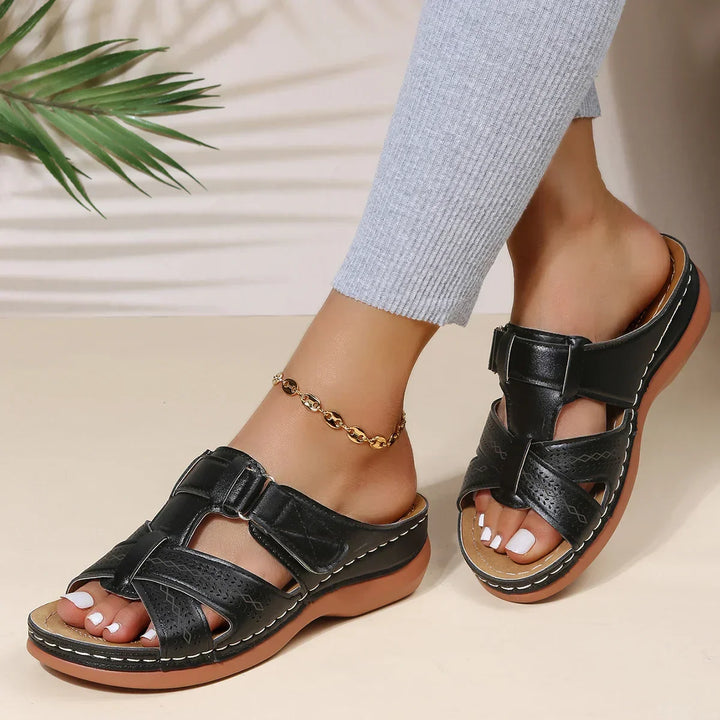 Aria Orthopedic Wedge Sandals — front view