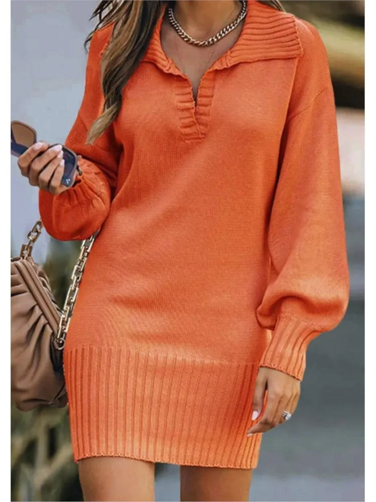 Claire elegant dress back – long sleeve winter style women