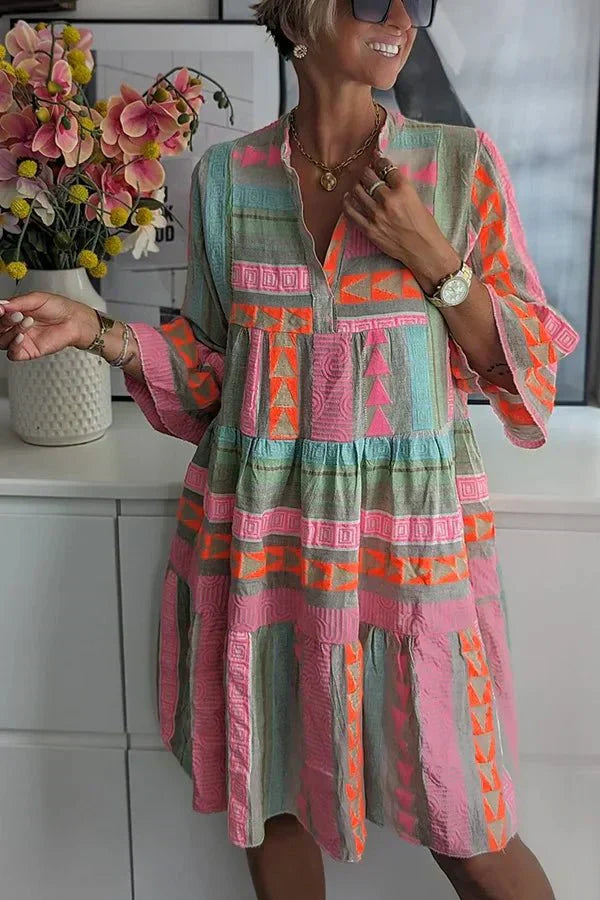 Marla Boho Retro Dress — front view