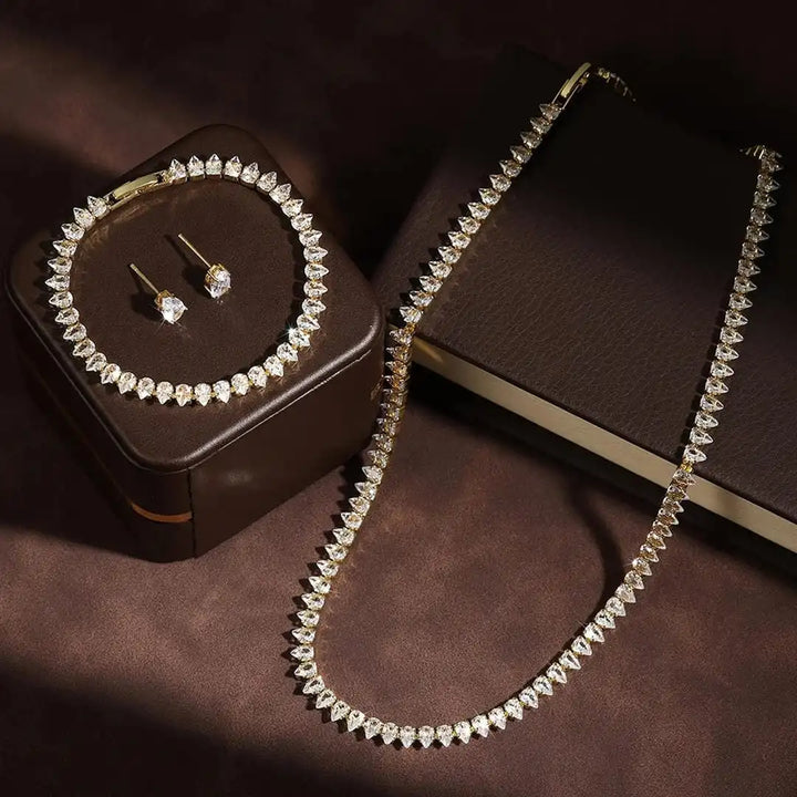 Earrings worn on a model's ear