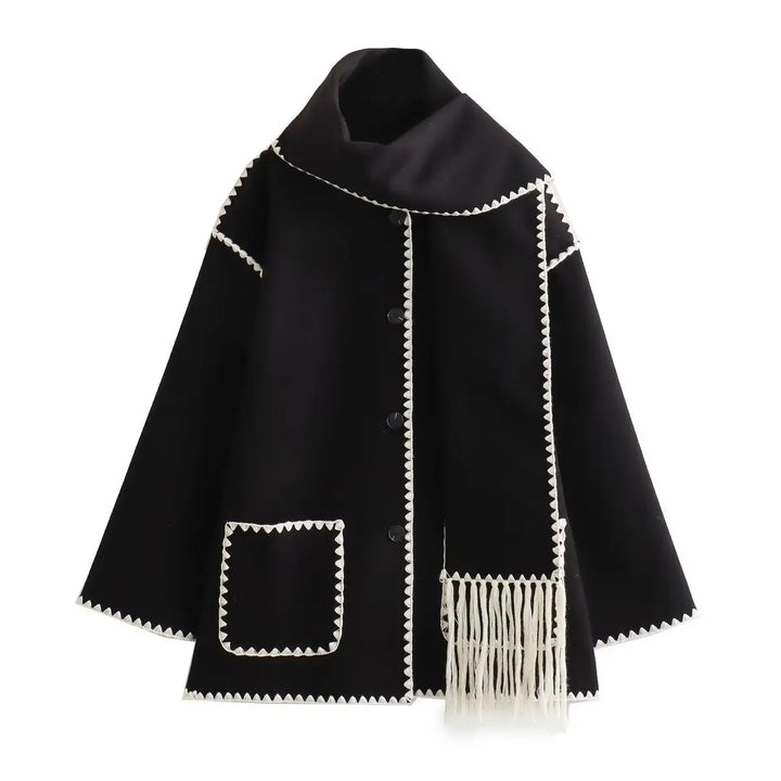 Olivia Premium Designer French Coat — close-up view