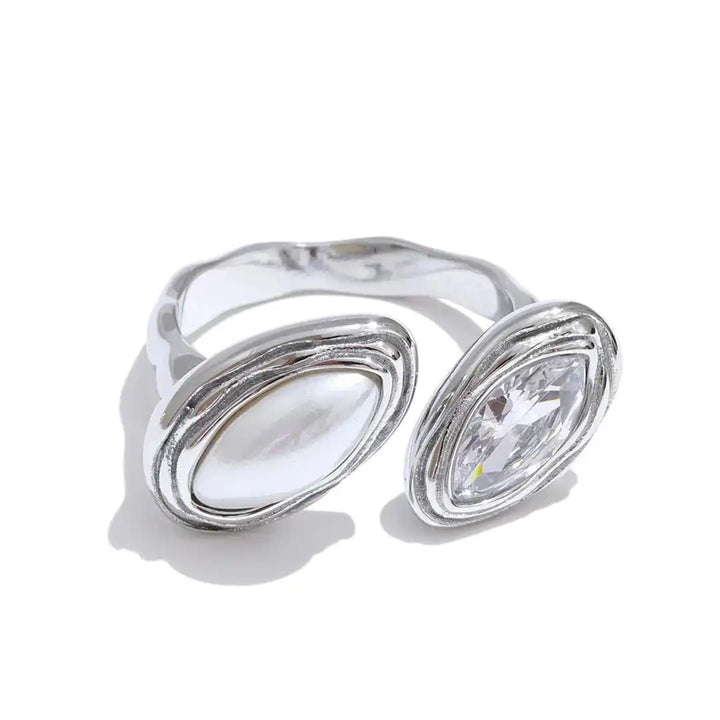Side angle showing the pearl and zircon accents