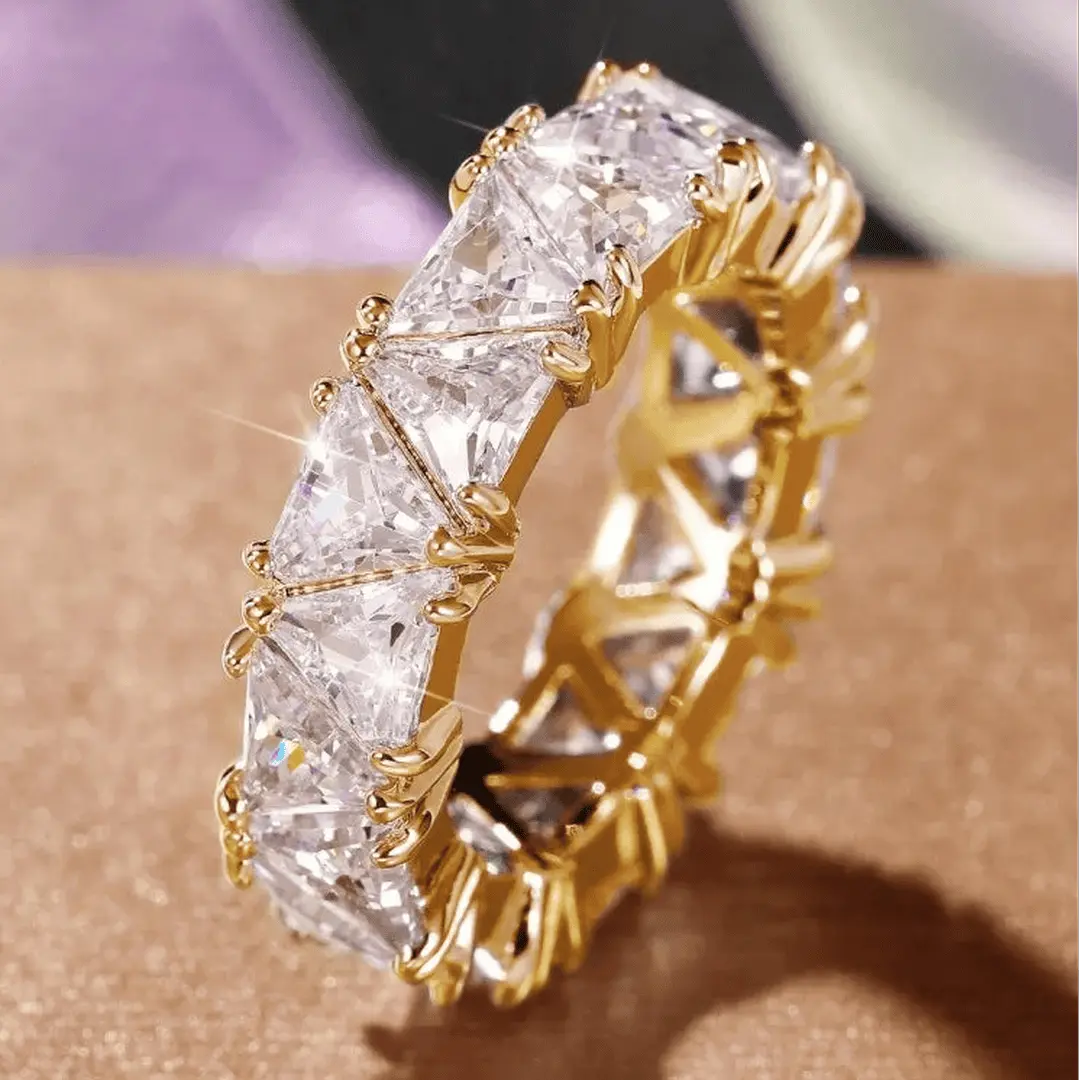 Ring displayed on a jewellery stand