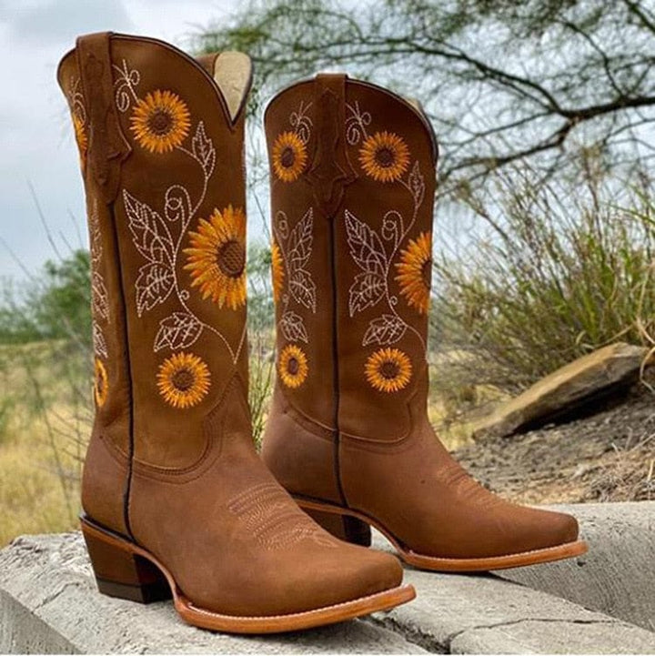 Danielle - Sunflower Ankle Boots