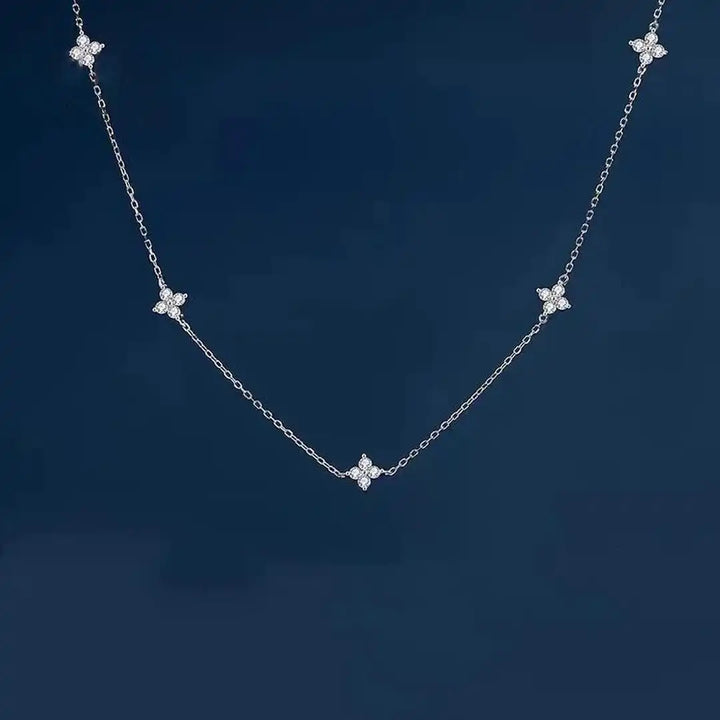 Necklace laid flat showing the chain length