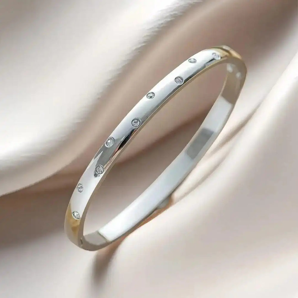 Close-up of the inlaid zirconia stones