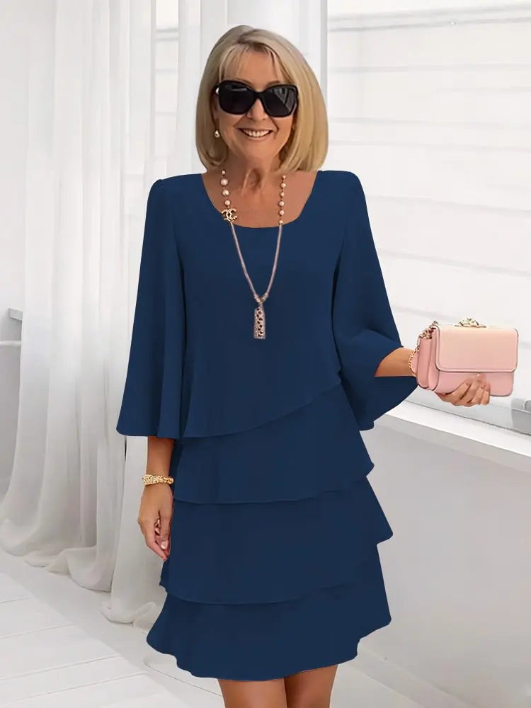Catherine Ruffle Layered Midi Dress — alternate view