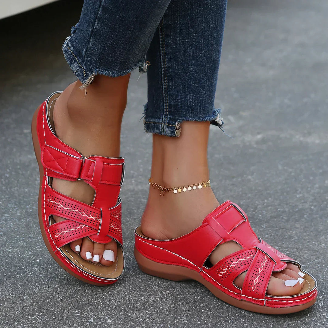 Aria Orthopedic Wedge Sandals — detail view