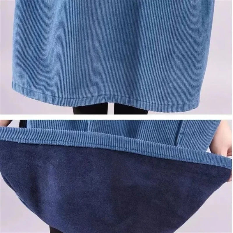 Marilyn soft knit winter dress back – long sleeve women's style