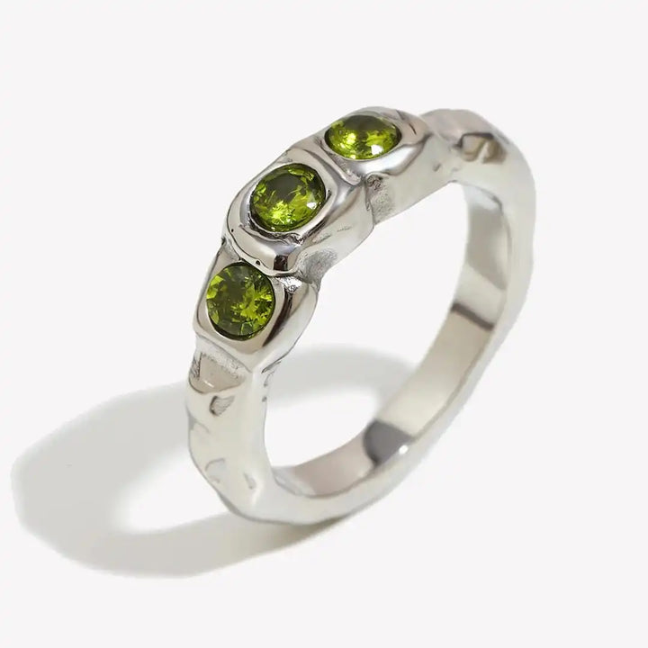 Ring displayed on a jewellery stand