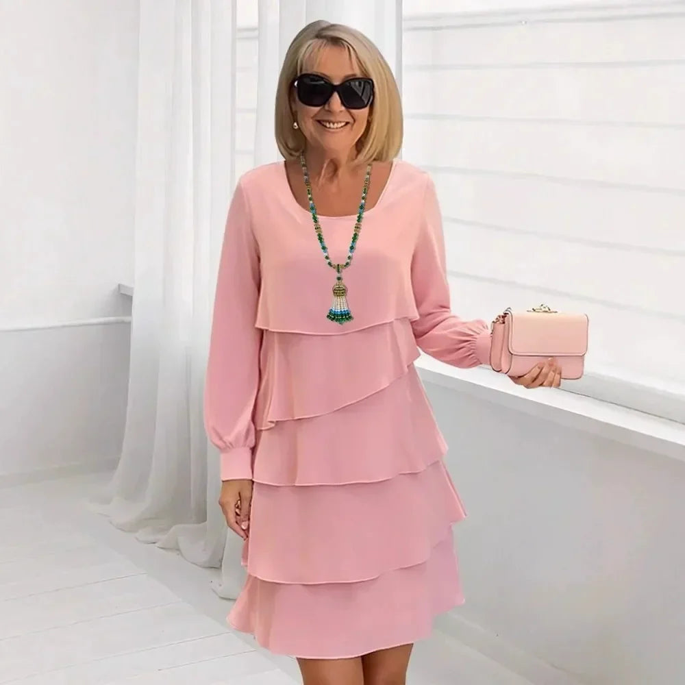 Margaret Long Sleeve Ruffle Midi Dress — alternate view