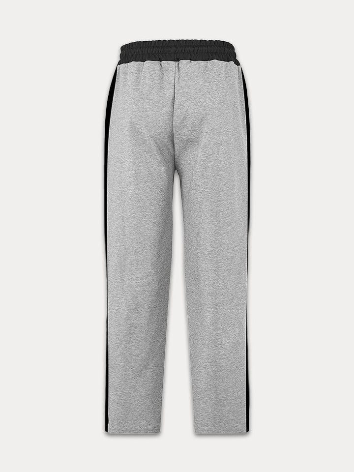 Casual Contrast Color Drawstring Jogger Pants