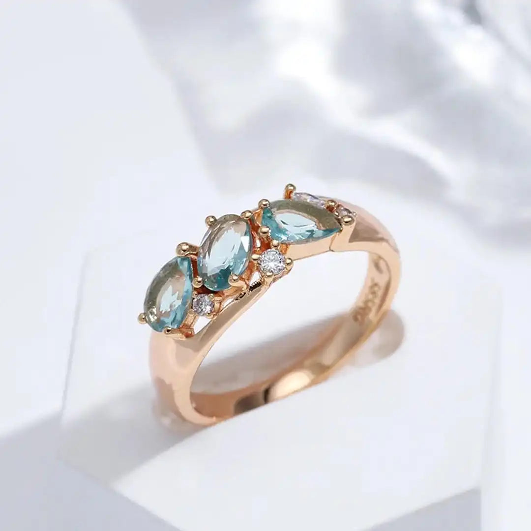 Ring worn on a model's hand