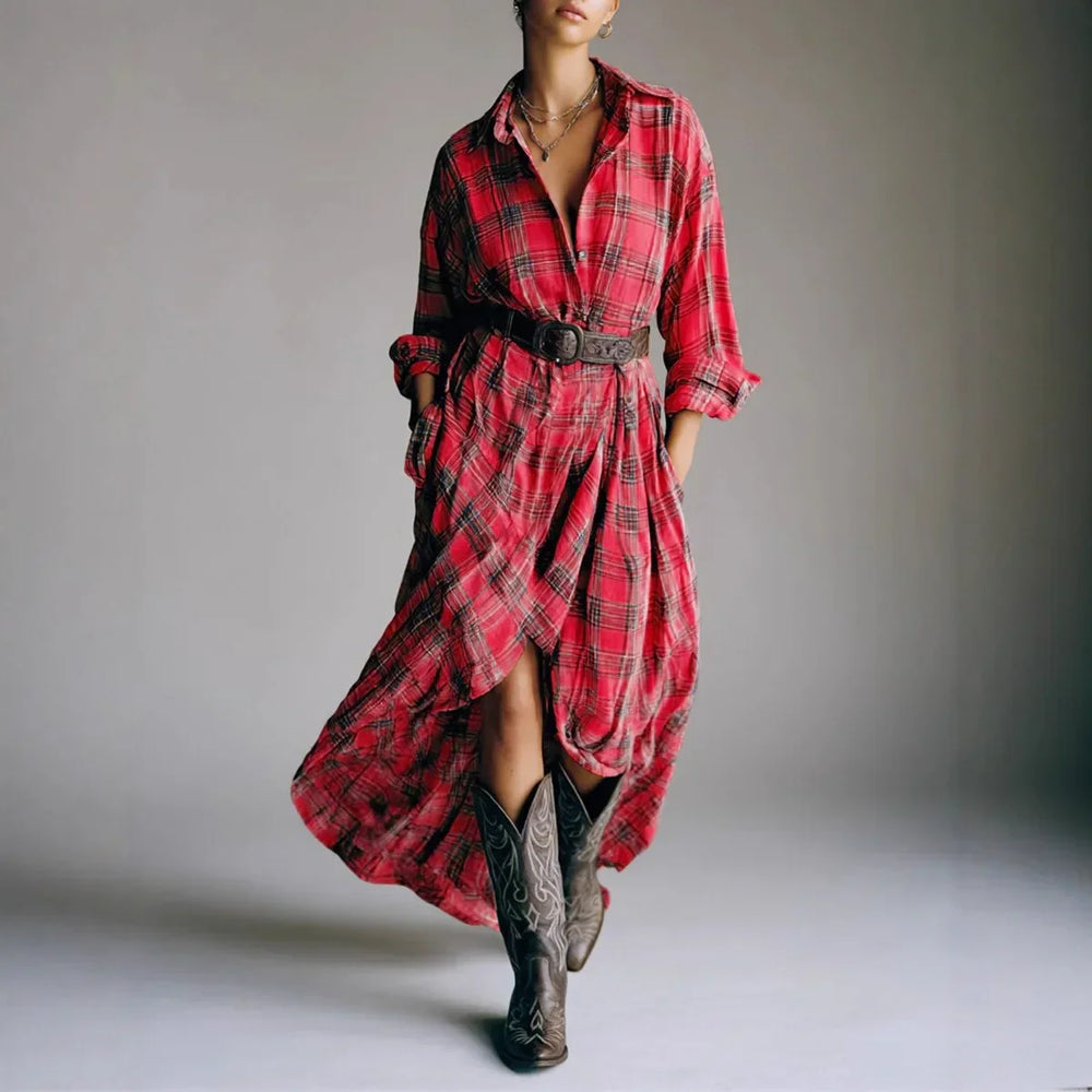 Grace belted shirt dress waist detail – belt and buttons close-up