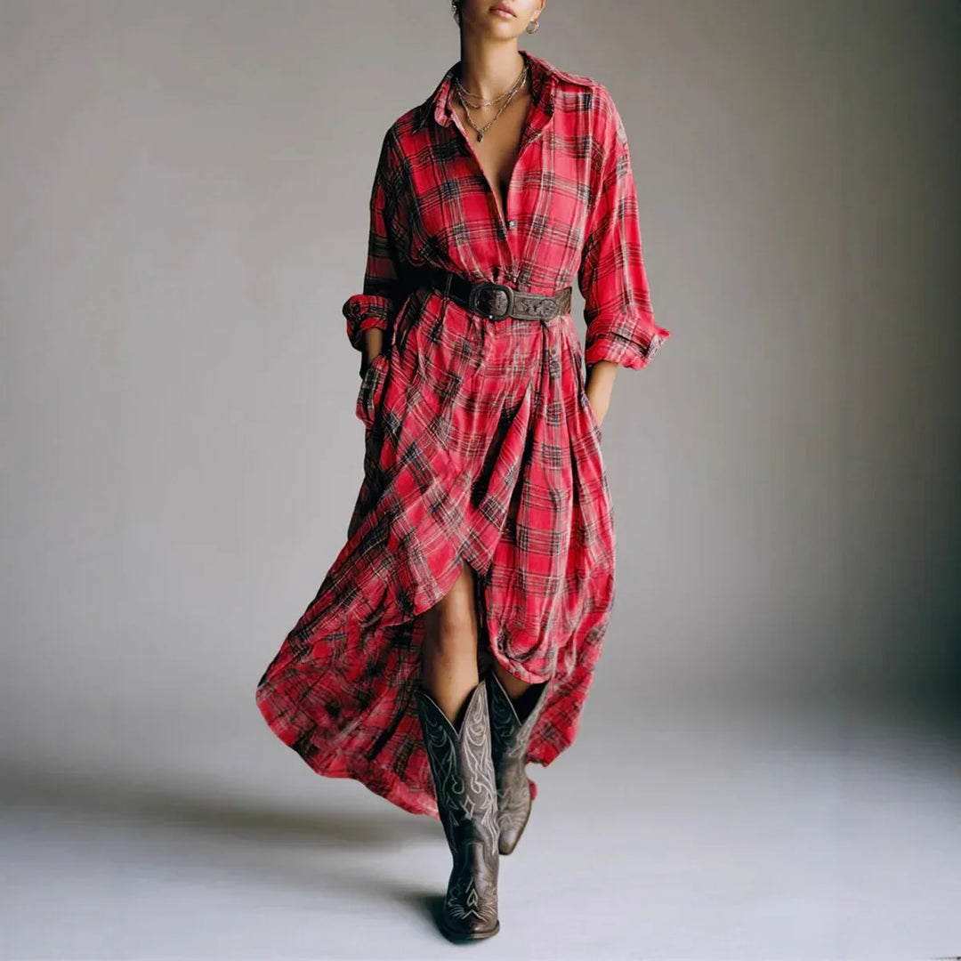 Grace belted shirt dress waist detail – belt and buttons close-up