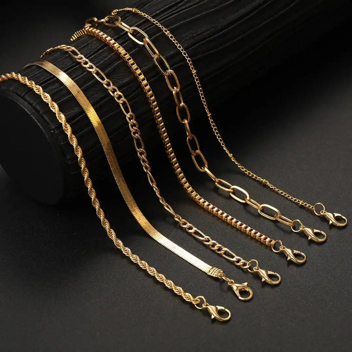 Set stacked and worn on a model's wrist