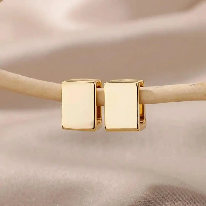 Earrings worn on a model's ear
