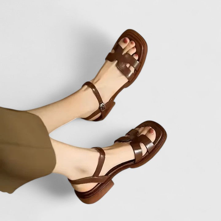 Deliane Sophisticated Flat Sandals — back view